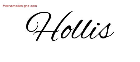 Hollis Cursive Name Tattoo Designs