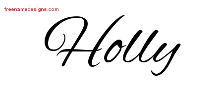 Holly Cursive Name Tattoo Designs