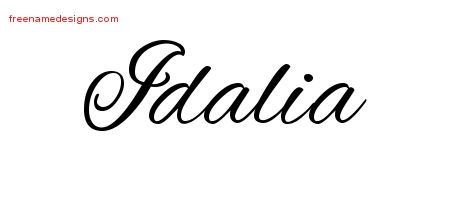 Idalia Cursive Name Tattoo Designs