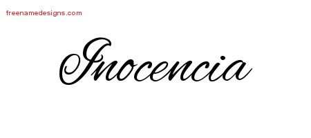 Inocencia Cursive Name Tattoo Designs