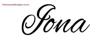 Iona Cursive Name Tattoo Designs
