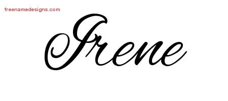 Irene Cursive Name Tattoo Designs