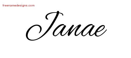 Janae Cursive Name Tattoo Designs