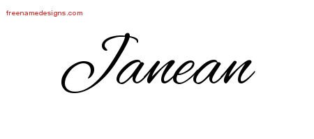 Janean Cursive Name Tattoo Designs