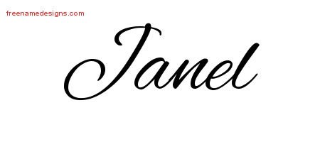 Janel Cursive Name Tattoo Designs