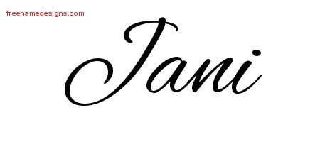 Jani Cursive Name Tattoo Designs