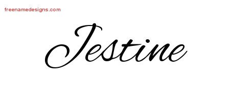 Jestine Cursive Name Tattoo Designs