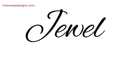 Jewel Cursive Name Tattoo Designs