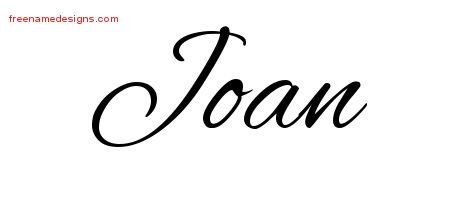 Joan Cursive Name Tattoo Designs