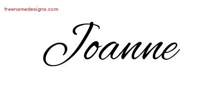 Joanne Cursive Name Tattoo Designs