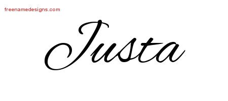 Justa Cursive Name Tattoo Designs