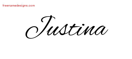 Cursive Name Tattoo Designs Justina Download Free - Free Name Designs