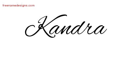 Kandra Cursive Name Tattoo Designs
