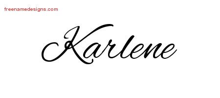 Karlene Cursive Name Tattoo Designs