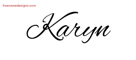 Cursive Name Tattoo Designs Karyn Download Free - Free Name Designs