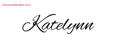 Katelynn Cursive Name Tattoo Designs