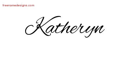 Katheryn Cursive Name Tattoo Designs