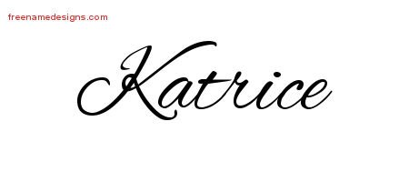 Katrice Cursive Name Tattoo Designs