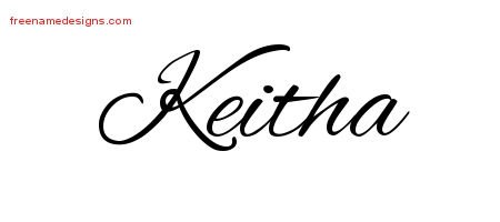 Keitha Cursive Name Tattoo Designs