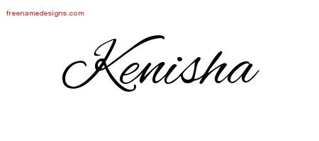Kenisha Cursive Name Tattoo Designs