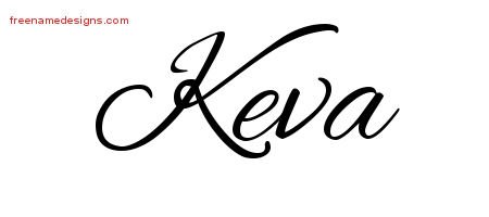 Keva Cursive Name Tattoo Designs
