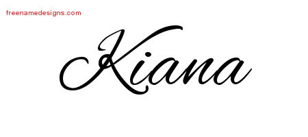Kiana Cursive Name Tattoo Designs