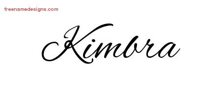 Kimbra Cursive Name Tattoo Designs
