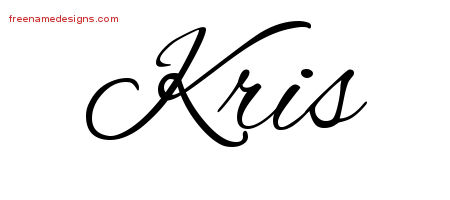 Kris Cursive Name Tattoo Designs