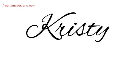 Kristy Cursive Name Tattoo Designs