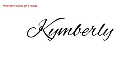 Kymberly Cursive Name Tattoo Designs