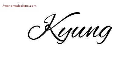 Kyung Cursive Name Tattoo Designs