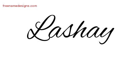 Lashay Cursive Name Tattoo Designs