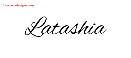 Latashia Cursive Name Tattoo Designs