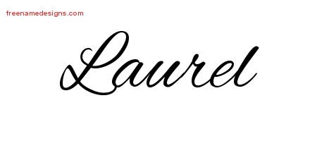 Laurel Cursive Name Tattoo Designs