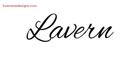 Lavern Cursive Name Tattoo Designs