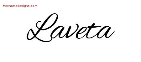 Laveta Cursive Name Tattoo Designs