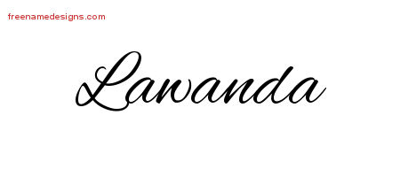 Lawanda Cursive Name Tattoo Designs
