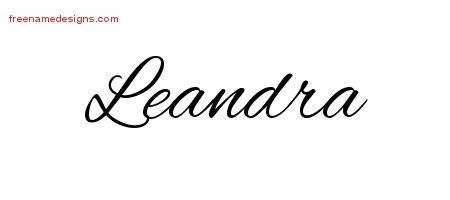 Leandra Cursive Name Tattoo Designs