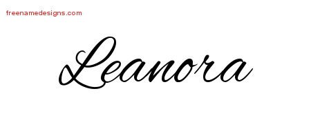 Leanora Cursive Name Tattoo Designs