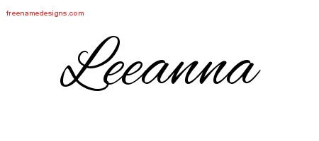 Leeanna Cursive Name Tattoo Designs