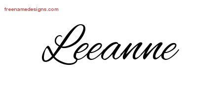 Leeanne Cursive Name Tattoo Designs