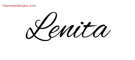 Lenita Cursive Name Tattoo Designs
