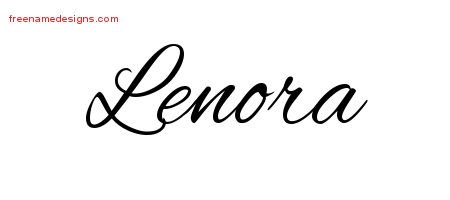 Lenora Cursive Name Tattoo Designs