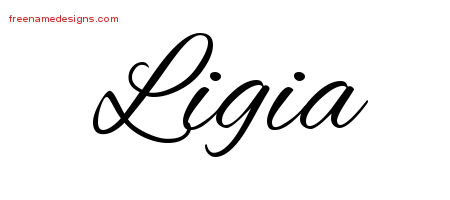 Ligia Cursive Name Tattoo Designs