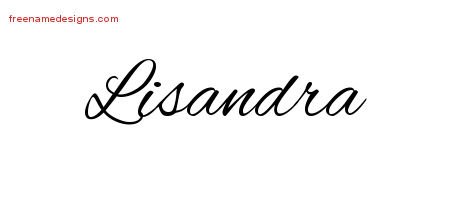 Lisandra Cursive Name Tattoo Designs
