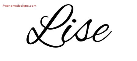 Lise Cursive Name Tattoo Designs