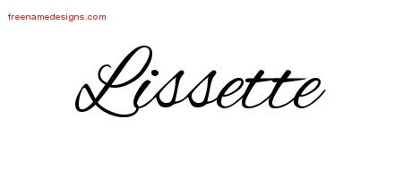Lissette Cursive Name Tattoo Designs