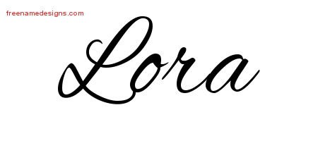Lora Cursive Name Tattoo Designs