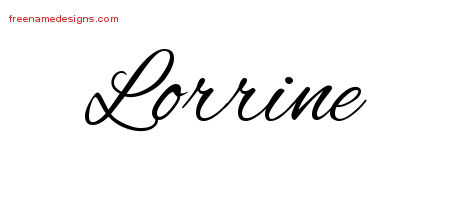 Lorrine Cursive Name Tattoo Designs