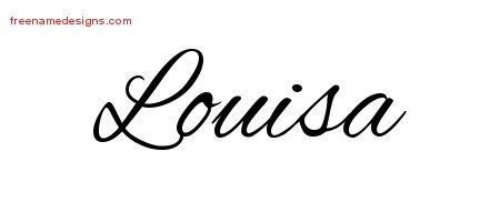 Louisa Cursive Name Tattoo Designs